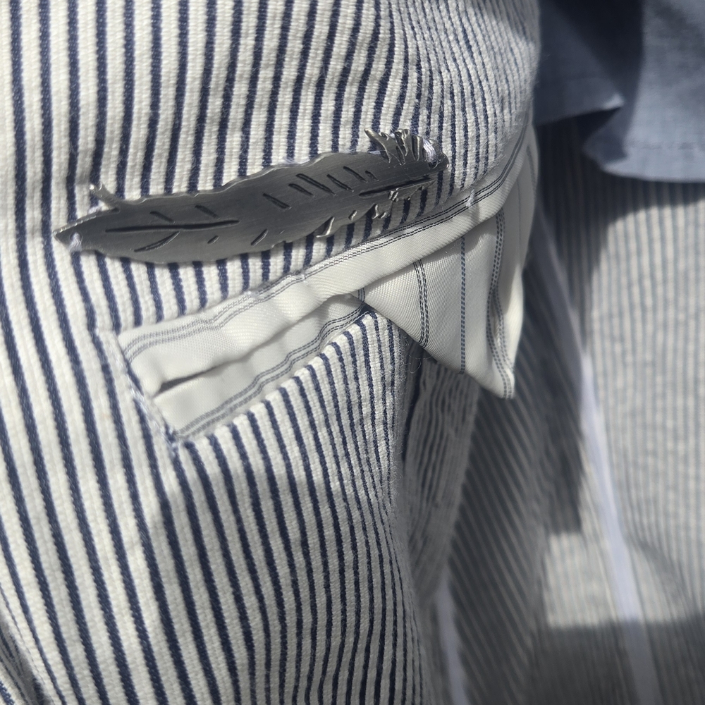 Striped Gray Blazer - Picture 4 of 10